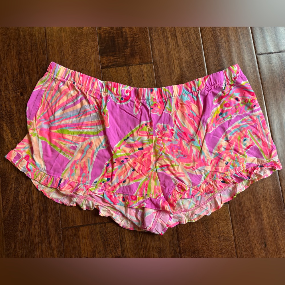 Lilly Pulitzer Kya Amethyst Ruffle Hem Lounge Shorts